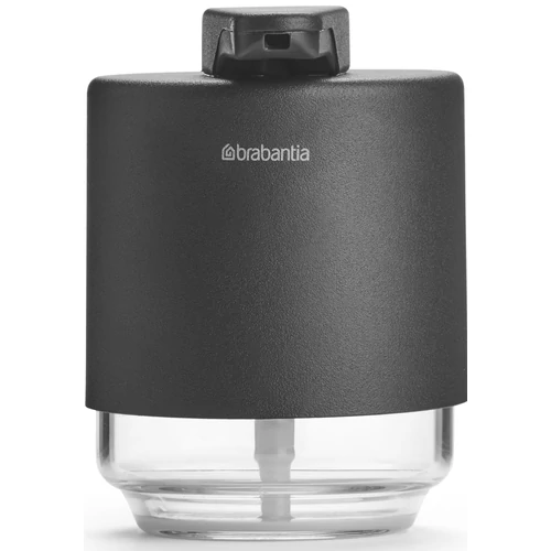 Brabantia MindSet folyékonyszappan-adagoló csepegésbiztos pumpával, 200ml üveg tartály, acél burkolat, határtalan szürke ásványi textúra - 303203
