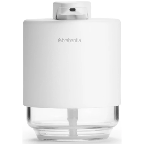 Brabantia MindSet folyékonyszappan-adagoló csepegésbiztos pumpával, 200ml üveg tartály, acél burkolat, szikrázó fehér ásványi textúra - 303227