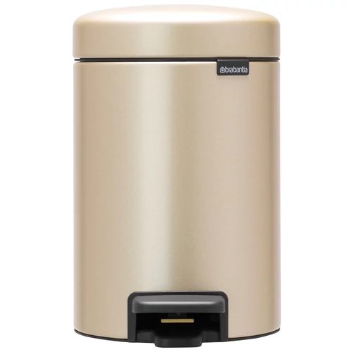 Brabantia NewIcon pedálos hulladékgyűjtő szagmentesen záródó Soft-Close fedél, műanyag tartály, 3L - V méret, acél, aranyfényű - 304408