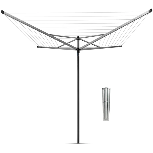 Brabantia Rotary Topspinner kerti ruhaszárító 40m, UV-álló, forgatható, D=45mm, rögzítése földbe szúrható fém konzollal, metál szürke - 310744