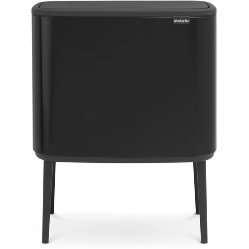 Brabantia Bo Touch Bin nyomófedeles hulladékgyűjtő, magasított, lábakon álló, műanyag tartály, 36L - R méret, acél, matt fekete - 315824