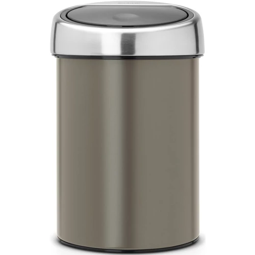 Brabantia Touch Bin fali/álló nyomófedeles hulladékgyűjtő XXS, 3L - A méret, acél platinaszürke test, r.m. acél selyem fedő - 364464
