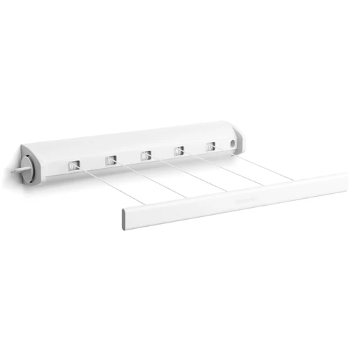 Brabantia Pull-Out Drying Lines kihúzható fali ruhaszárító kompakt, 2 fal közé rögzítendő, 5 zsinóros szárítókötéllel, 12.5kg teherbírás, műanyag, fehér - 385728