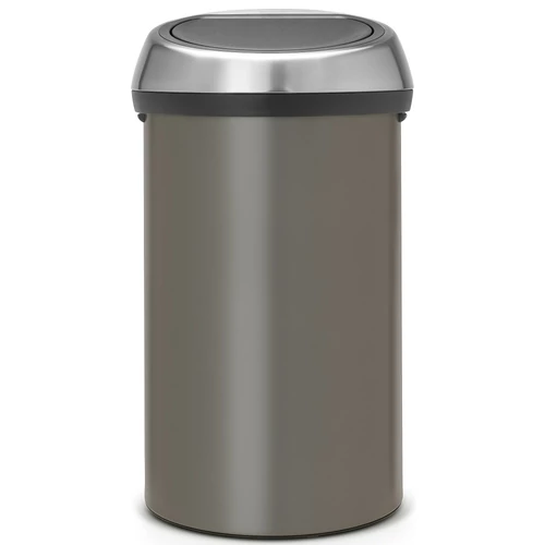Brabantia Touch Bin nyomófedeles hulladékgyűjtő XXL, 60L - H méret, platinaszürke acél test, selyem ujjlenyomatmentes fedő - 402463