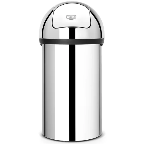 Brabantia Push Bin nyomófedeles hulladékgyűjtő XXL, 60L - H méret, r.m. acél, fényes - 402623