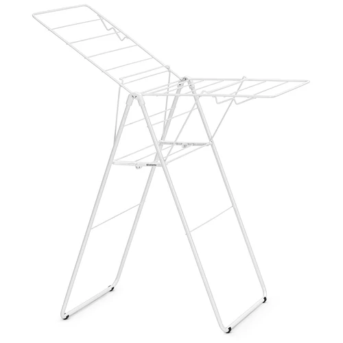 Brabantia HangOn Drying Rack ruhaszárító állvány, 15m szárítási hossz, 4db ruhaakasztó kampó, 12kg teherbírás, összecsukható, acél, fehér - 403323
