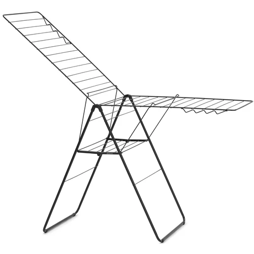 Brabantia HangOn Drying Rack ruhaszárító állvány, 25m szárítási hossz, 8db ruhaakasztó kampó, 12kg teherbírás, összecsukható, acél, matt fekete - 403460