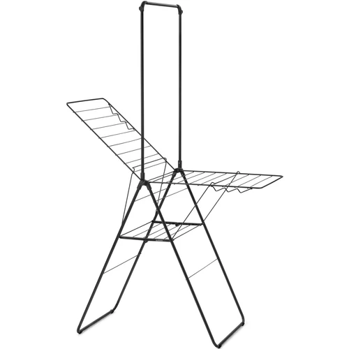 Brabantia HangOn Drying Rack ruhaszárító állvány, 20m szárítási hossz, felhajtható vállfa tartórúddal, 6db ruhaakasztó kampó, 12+10kg teherbírás, összecsukható, acél, matt fekete - 403620