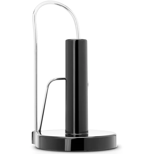 Brabantia Kitchen Roll Holder konyhai papírtörlő tartó, szabadon álló, integrált gördülésgátlóval, fekete, acél fényes - 493546