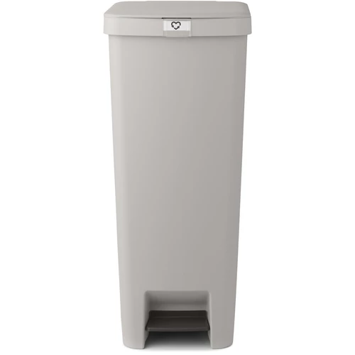 Brabantia StepUp pedálos kuka hulladéktípus jelölő ablakkal, lecsapódásgátló fedél, 40L - L méret, 91% újrahasznosított műanyag, középszürke - 808005