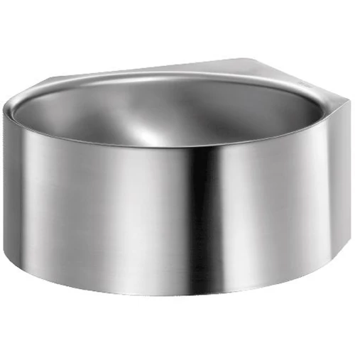 DELABIE MINIMAL fali sarok mosdókagyló szifontakaró nélkül, csapfurat nélkül, r.m. acél, selyem, 1,2mm