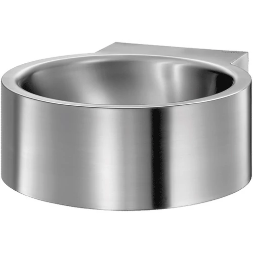 DELABIE REDO r.m. acél fali kerek kézmosó medence szifontakaró és csapfurat nélkül, selyem, 1,2 mm