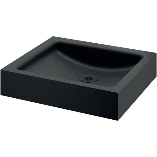 DELABIE UNITO pultra ültetett kézmosókagyló csapfurat nélkül, 395x350mm, 1,2mm, r.m. acél, matt fekete Teflon bevonat