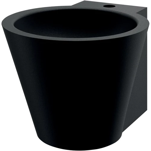 DELABIE MINI BAILA fali, kúp alakú dizájn kézmosó, r.m. acél matt fekete Teflon bevonattal, 35mm csapfurattal