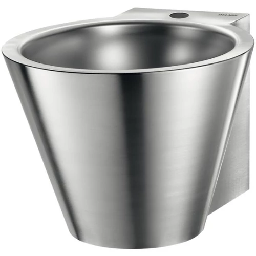 DELABIE MINI BAILA fali, kúp alakú dizájn kézmosó, r.m. acél selyem, 35mm csapfurattal