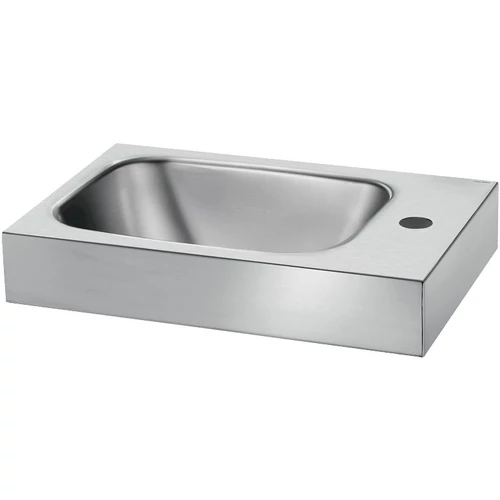 DELABIE LAVANDO WC keskeny r.m. acél fali kézmosó 35mm jobb oldali csapfurattal, selyem, 450x300mm