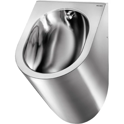 DELABIE DELTA vandálbiztos piszoár hátsó bekötéssel, r.m. acél, dual finish - polírozott medence, selyem test