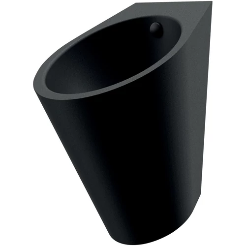 DELABIE FINO rozsdamentes acél piszoár, lekerekített, hátsó bekötés, matt fekete Teflon bevonat, 1,2mm