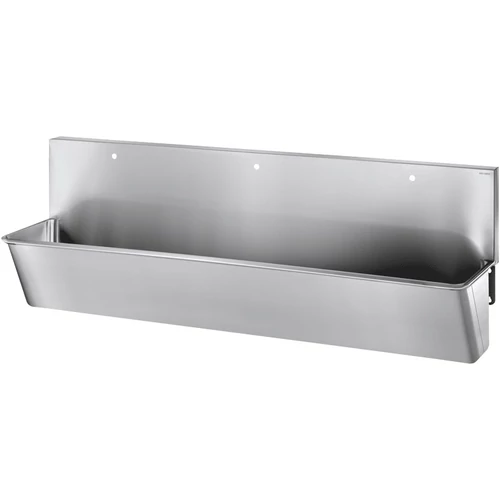 DELABIE sebészi bemosakodó vályú magas hátfallal, kevert vízre 3x1db 22mm csapfurattal, három állásos 2100mm, r.m. acél