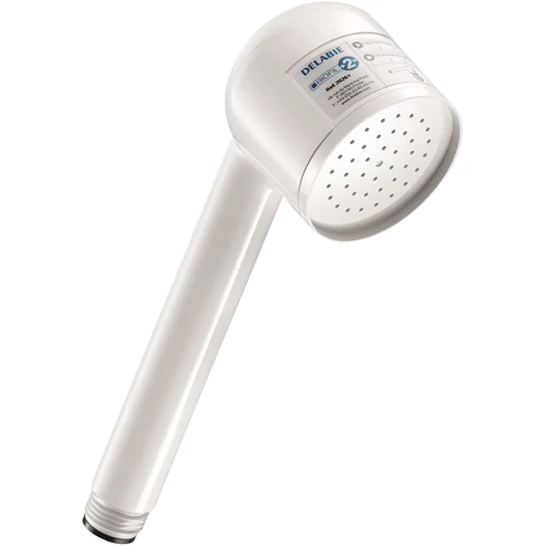 DELABIE BIOFIL steril végponti kézizuhany szűrő esőztető kifolyóval, PE szűrőrostok, 0.1μm névleges, 0.2μm abszolút szűrés, 6000L, vagy max. 2 hónap szűrőkapacitás