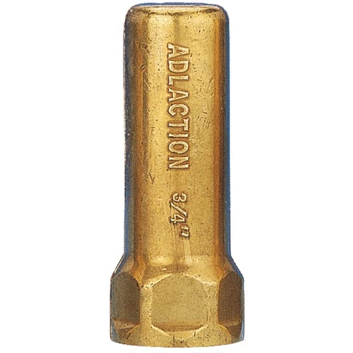 DELABIE vízütés csillapító, vízkalapács elnyelő r.m. acél rugóval, dugattyúval, max. 20 bar, H=92mm sárgaréz test, F3/4"