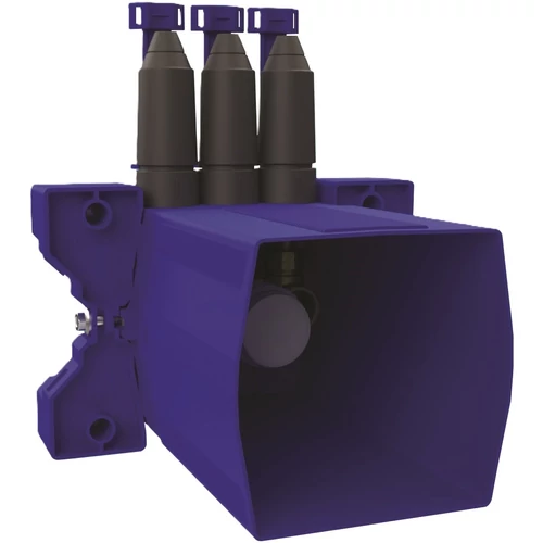 DELABIE beépített, vízzáró BOX mechanikus keverős zuhanycsapokhoz, falon belüli felszálló kevert víz ághoz, 10-120mm előtétfal, min. 83mm süllyesztés, kit 1/2