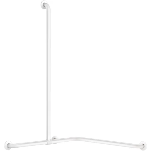 DELABIE Basic sarokkapaszkodó zuhanyzóba csúsztatható függőleges szárral, fehér acélcső, D=32mm, 1150x750x750mm