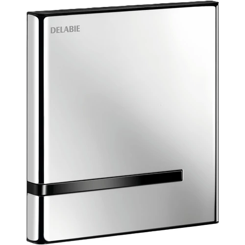 DELABIE TEMPOMATIC 4 beépített automata piszoár öblítőszelep előlap+szelep része, víztakarékos 0,15L/mp öblítés, vandálbiztos r.m. acél burkolat, hálózati, fényes, kit 2/2