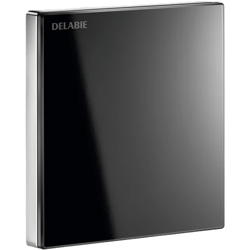 DELABIE TEMPOMATIC 4 beépített automata piszoár öblítőszelep előlap+szelep része, víztakarékos 0,15L/mp öblítés, vandálbiztos biztonsági üveg burkolat, elemes, fekete, kit 2/2