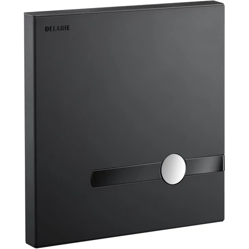 DELABIE TEMPOMATIC Dual Control tartály nélküli automata és nyomógombos WC-öblítő szelep előlap + mágnesszelep + transzformátor, r.m. acél, matt fekete, hálózati, kit 2/2