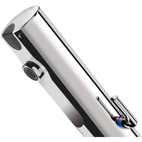 DELABIE TEMPOMATIC MIX 4 álló infracsap H-M vízre oldalsó keverőkarral, vandálbiztos, elzárócsapokkal, elemes