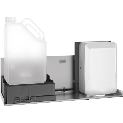 DELABIE szekrénybe integrálható, érintésmentes kézmosó szaniter egység tükrös kabinethez, 2 funkciós - szappanadagoló, kézszárító