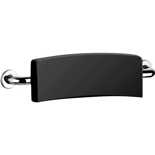 DELABIE Comfort háttámla zuhanyülőke és WC mögé, fekete PU támasz UltraPolish fényes r.m. acél vázon, 150mm