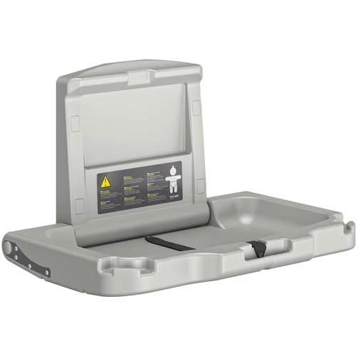 DELABIE fali lehajtható pelenkázó, horizontális, HDPE platinaszürke