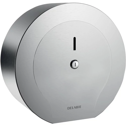 DELABIE ipari nagytekercses WC-papír adagoló 200m tekercsekhez, D=245mm, zárható, vandálbiztos r.m. acél ház, selyem