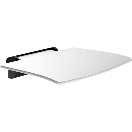 DELABIE Be-line felhajtható zuhanyzó ülőke láb nélkül, 450x455mm, levehető, alumínium, matt fekete konzollal