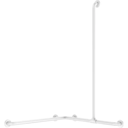 DELABIE sarokkapaszkodó zuhanyzóba csúsztatható függőleges szárral, NylonClean fehér bevonatú acélcső, D=32mm, 1150x750x750mm