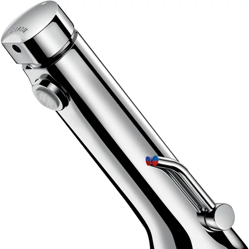 DELABIE TEMPOSOFT MIX 2 vandálbiztos álló időzített Soft-Touch nyomógombos csaptelep H-M vízre hosszú karral