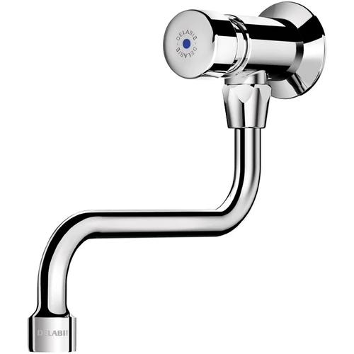 DELABIE TEMPOSTOP fali csaptelep lengő kifolyóval 15mp időzített nyomógombbal kevert vízre 150mm