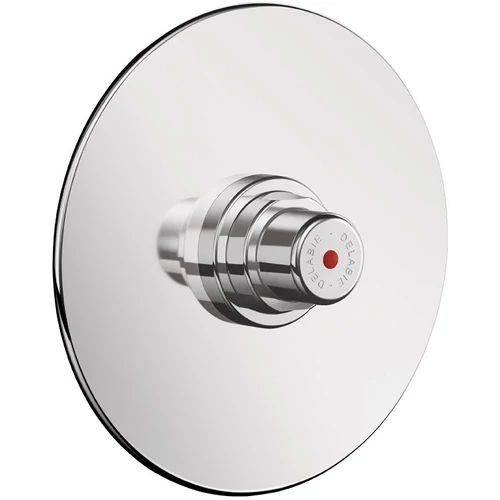 DELABIE TEMPOSTOP időzített nyomógombos zuhanycsap kevert vízre, kerek r.m. acél előlappal