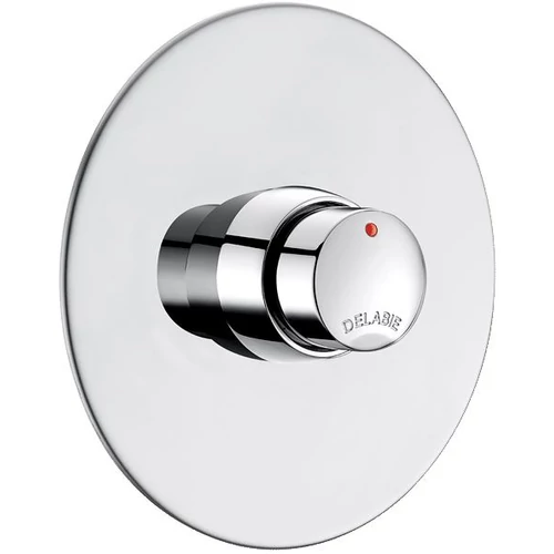 DELABIE TEMPOSOFT 2 időzített nyomógombos zuhanycsap kevert vízre, kerek r.m. acél előlappal