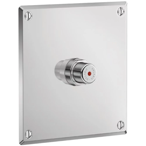 DELABIE TEMPOSTOP időzített nyomógombos zuhanycsap kevert vízre, négyzetes r.m. acél előlappal