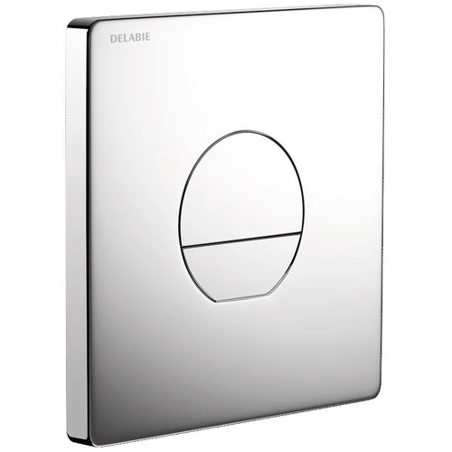 DELABIE TEMPOFLUX 3 blokkolásgátlós WC öblítőszelep előlap 3/6L dual öblítéssel, Zamak fém krómozott fényes előlap 170x170mm, kit 2/2