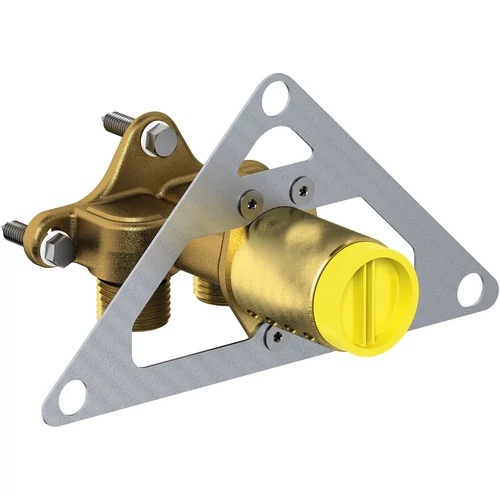 DELABIE rögzítőkonzol és vízbekötő szett TEMPOMIX 3 fali, beépített vízcsatlakozású időzített nyomógombos fejbenkeverős csapokhoz, 5-25mm falakhoz, M1/2