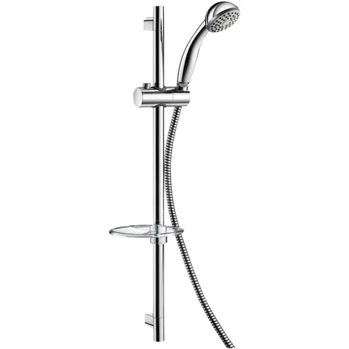 DELABIE Single Jet kézizuhany D=70mm, zuhanytartó rúd H=700mm/D=22mm, csúsztatható zuhanyrózsa tartó, szappantartó, gégecső L=1,5m