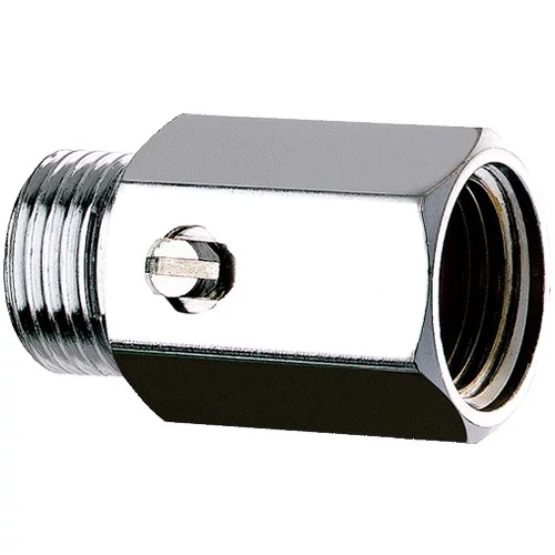 DELABIE átfolyásszabályozó szelep, egyenes elzárócsap idom, M1/2"-F1/2", L=35mm, sárgaréz