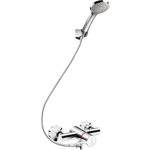 DELABIE SECURITHERM visszacsapószelep mentes zuhanyszett forrázásgátlós szekvenciális karral, fix zuhanyrózsa tartó, önürítő