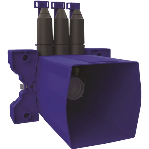 DELABIE beépített, vízzáró BOX termosztatikus, szekvenciális karos zuhanycsapokhoz, falon belüli felszálló kevert víz ágra, 10-120mm előtétfal, min. 83mm süllyesztés, kit 1/2