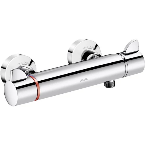 DELABIE SECURITHERM Securitouch termosztatikus zuhanycsap forrázásgátlós keverővel, falon kívüli, 9L/p, STOP/PURGE fali tárcsák