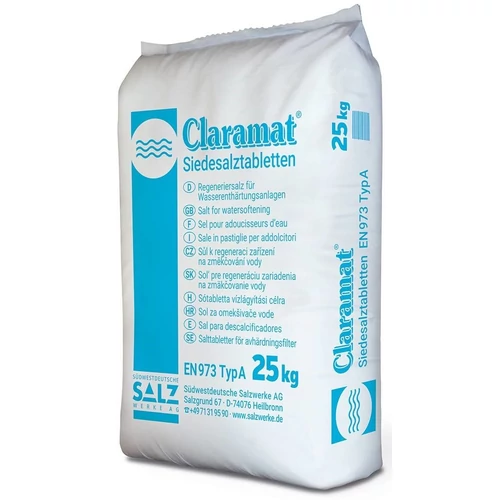 Claramat regeneráló só tabletta vízlágyító rendszerekbe, 25kg/zsák